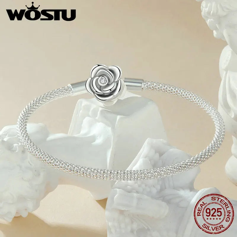 WOSTU 925 Sterling Silver Rose Bracelet